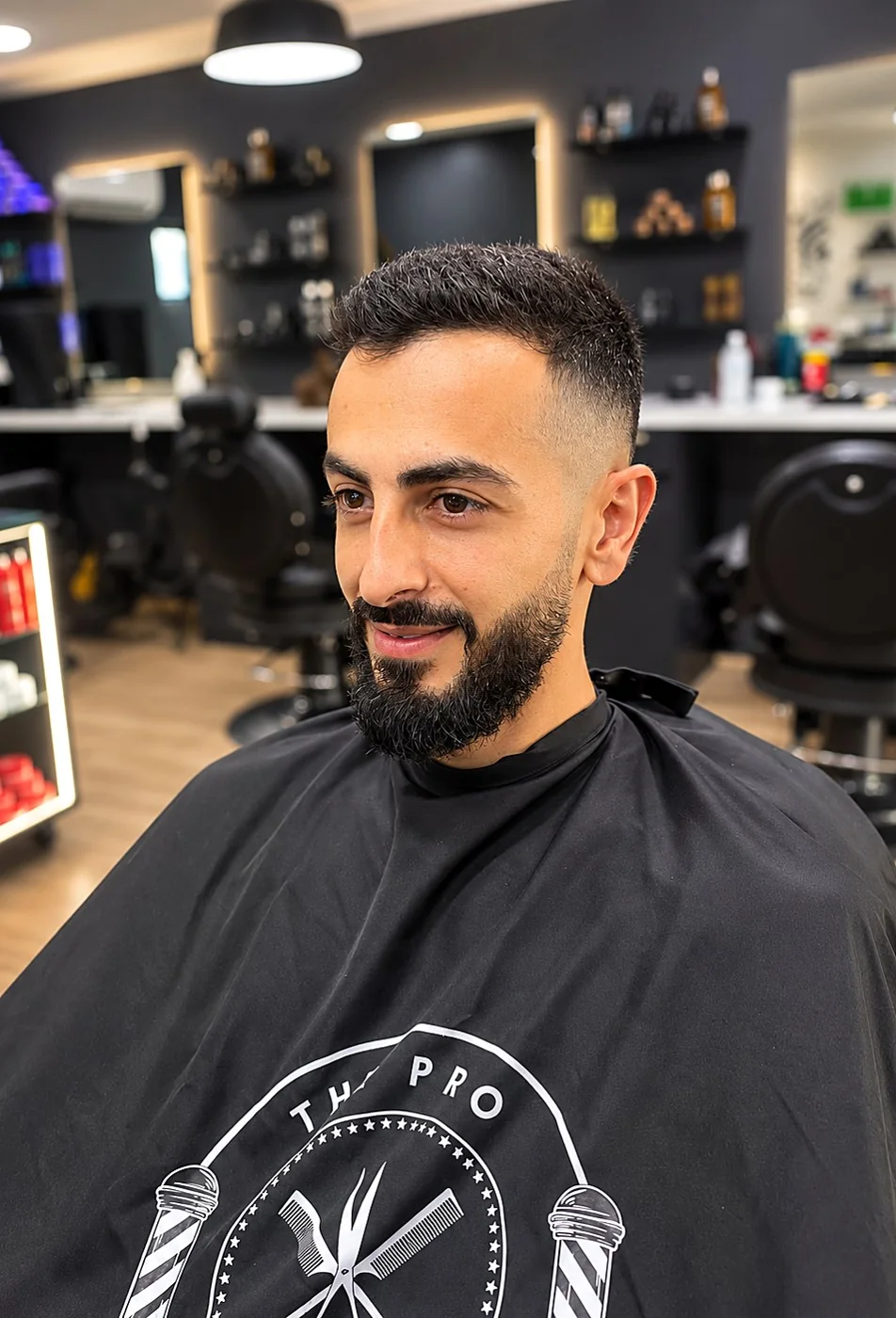 Freshly shaped beard and fade